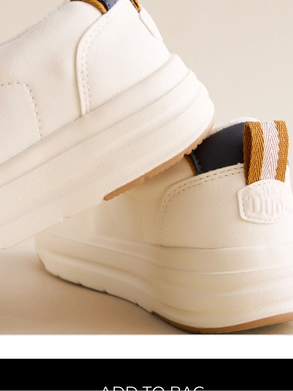 Hey Dude Cream Slip-On Sneakers with Leopard-Print Tongue - Picture 5 of 10
